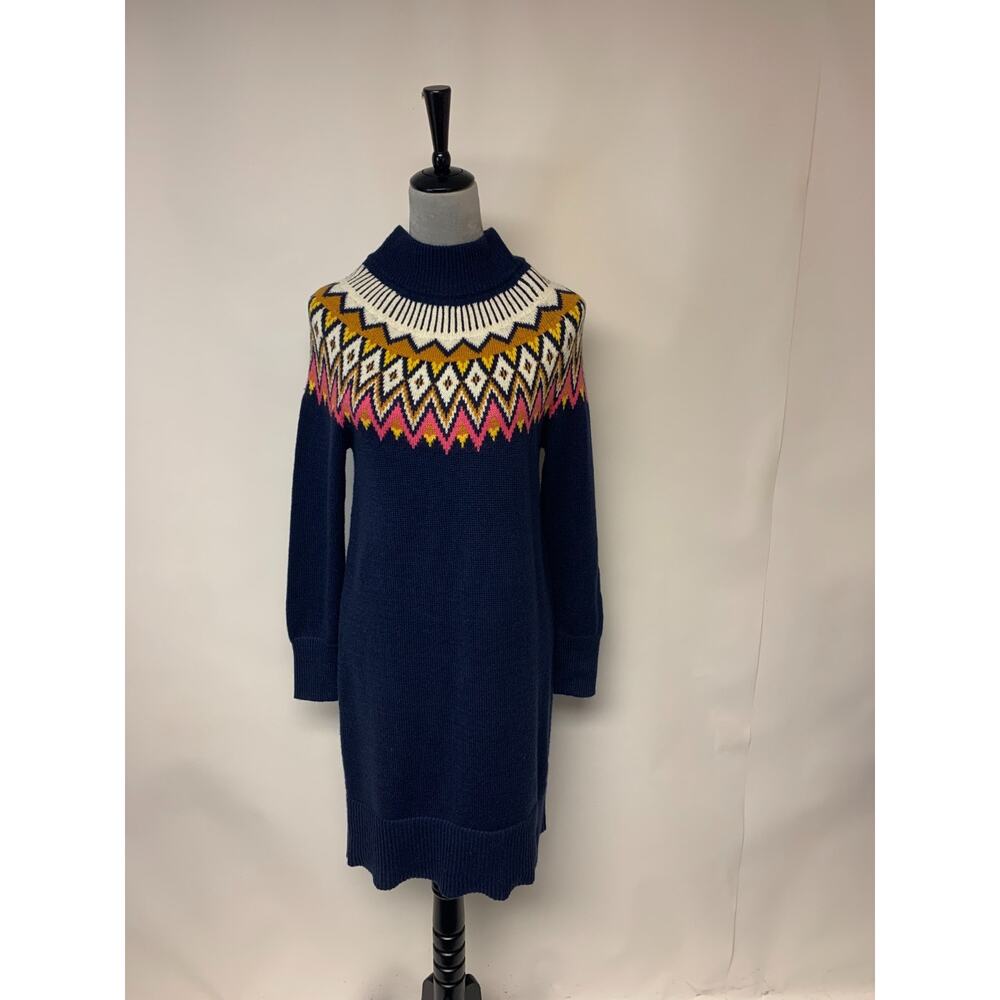 Old Navy Mini Sweater Dress Fair Isle Nordic Boho Cozy Schoolgirl Preppy Size S